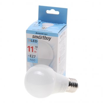 78 р. Лампа светодиодная E27 A60 11W(90W) 220V холодный SMART BUY SMART BUY sbl-a60-11-40k-e27-a  с доставкой в г. Кемерово. Увеличить фотографию 1