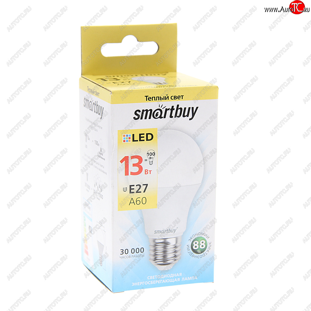 81 р. Лампа светодиодная E27 A60 13W (120W) 220V теплый SMART BUY SMART BUY sbl-a60-13-30k-e27-a  с доставкой в г. Кемерово