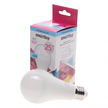 153 р. Лампа светодиодная E27 A60 25W (250W) 220V холодный SMART BUY SMART BUY sbl-a65-25-40k-e27  с доставкой в г. Кемерово. Увеличить фотографию 1