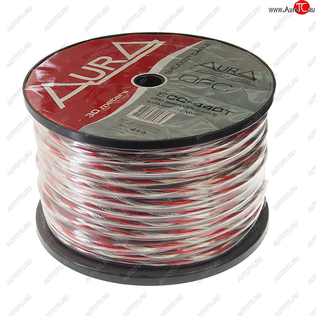 459 р. Кабель акустический 12Ga (2х4мм) 1м AURA AURA scc-440t 30м  с доставкой в г. Кемерово