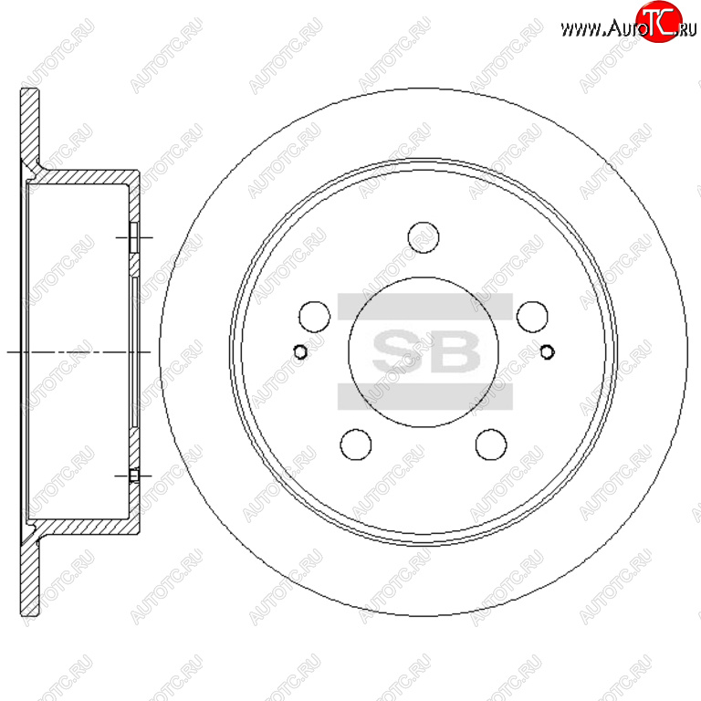 3 069 р. Диск тормозной SSANGYONG Actyon (06-),Kyron (05-),Rexton (06-) задний (1шт.) SANGSIN SANGSIN sd5201  с доставкой в г. Кемерово
