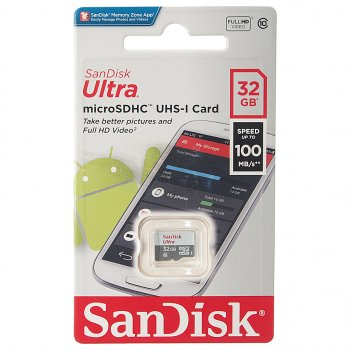 629 р. Карта памяти 32GB MicroSD class 10 SANDISK SANDISK sdsqunr-032g-gn3mn  с доставкой в г. Кемерово. Увеличить фотографию 1