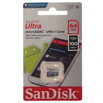 759 р. Карта памяти 64GB MicroSD class 10 SANDISK SANDISK sdsqunr-064g-gn3mn  с доставкой в г. Кемерово. Увеличить фотографию 1