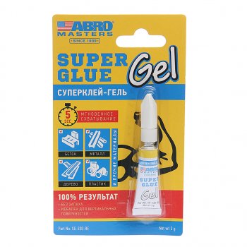72 р. Клей-супер универсальный гель 3г Super Glue MASTERS ABRO ABRO sg-330-re  с доставкой в г. Кемерово. Увеличить фотографию 1