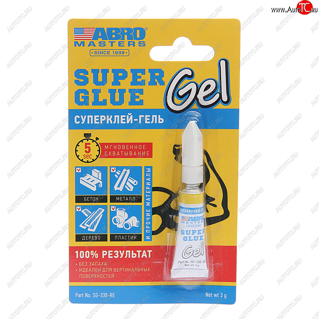 72 р. Клей-супер универсальный гель 3г Super Glue MASTERS ABRO ABRO sg-330-re  с доставкой в г. Кемерово