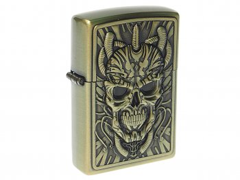 299 р. Зажигалка бензиновая JIANTAI NO NAME skull  с доставкой в г. Кемерово. Увеличить фотографию 1