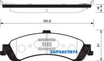 1 649 р. Колодки тормозные задние барабанные (4шт.) SANGSIN  Chevrolet Tahoe  GMT T1XX (2019-2022)    с доставкой в г. Кемерово. Увеличить фотографию 1