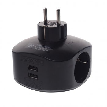 1 149 р. Тройник сетевой 3 гнезда + 2 USB 1A с заземлением черный ЭРА ЭРА sp-3e-usb-black  с доставкой в г. Кемерово. Увеличить фотографию 2