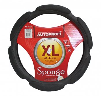 1 099 р. Оплетка руля (XL) 41-43см алькантара спонжевая (6 подушечек) AUTOPROFI AUTOPROFI sp-5026 bk (xl)  с доставкой в г. Кемерово. Увеличить фотографию 1