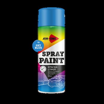 261 р. Краска синяя аэрозоль 450мл акриловая Spray Paint Blue AIM-ONE AIM-ONE sp-b21  с доставкой в г. Кемерово. Увеличить фотографию 1