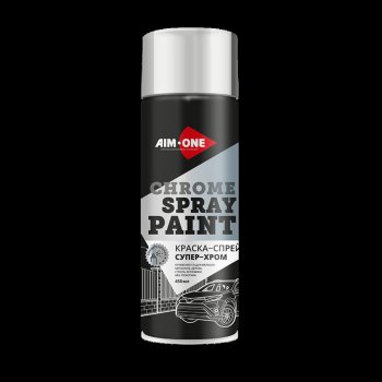 319 р. Краска хром супер аэрозоль 450мл акриловая Spray Paint Chrome AIM-ONE AIM-ONE spc-450  с доставкой в г. Кемерово. Увеличить фотографию 1