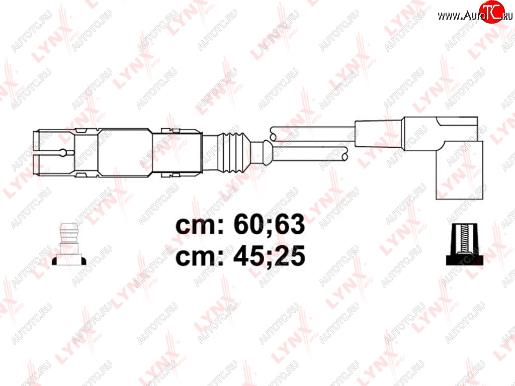 2 799 р. Провод высоковольтный VW Golf (99-06),Jetta (10-) SEAT SKODA Fabia (99-08) комплект LYNX LYNX spe8036  с доставкой в г. Кемерово