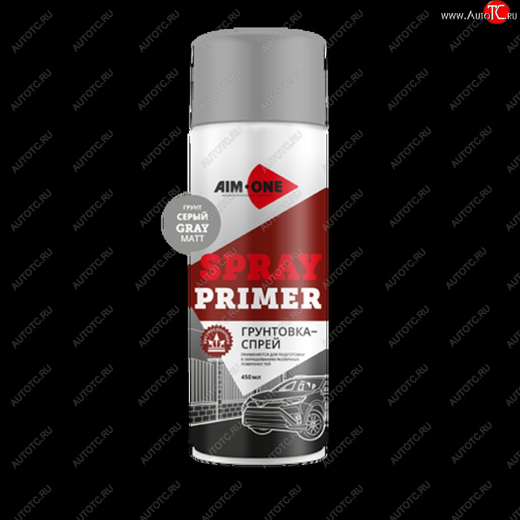 263 р. Грунт серый матовый аэрозоль 450мл Spray Primer Gray Matt AIM-ONE AIM-ONE spr-mg48  с доставкой в г. Кемерово