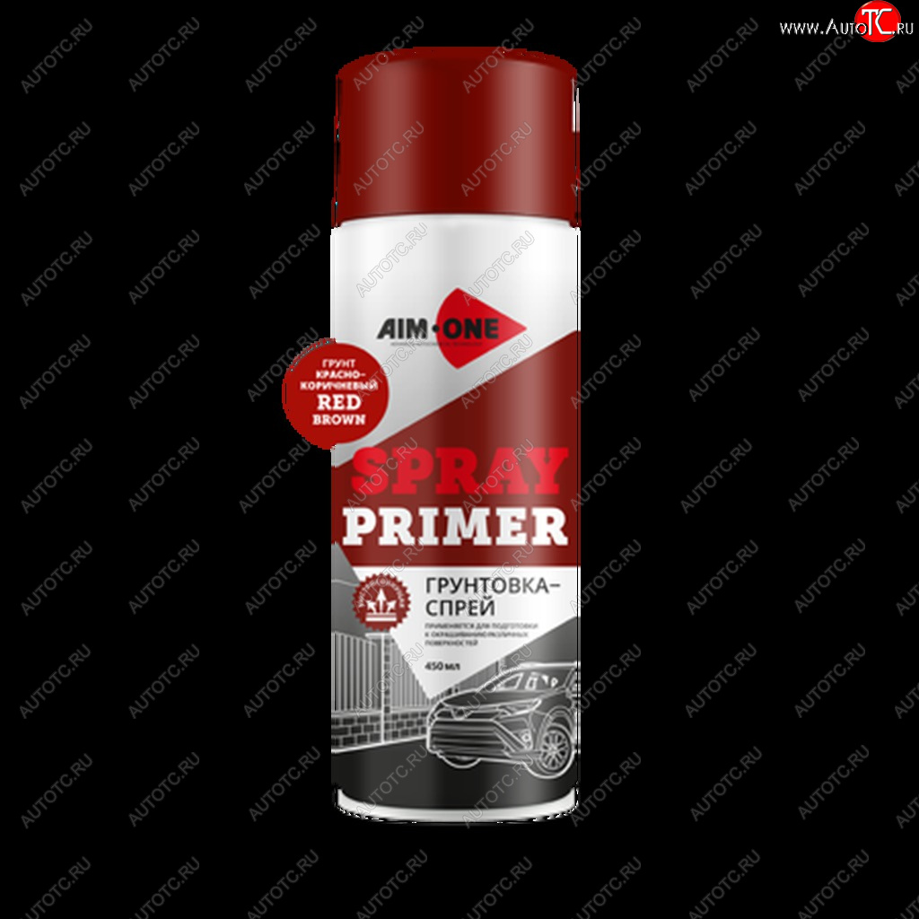 258 р. Грунт красно-коричневый аэрозоль 450мл Spray Primer Red Brown AIM-ONE AIM-ONE spr-rb142 AIM-ONE spr-rb142  с доставкой в г. Кемерово