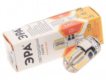 199 р. Лампа светодиодная G4 2.5W (20W) 12V теплый ЭРА ЭРА std led-jc-2,5w-12v-slc-827-g4  с доставкой в г. Кемерово. Увеличить фотографию 1