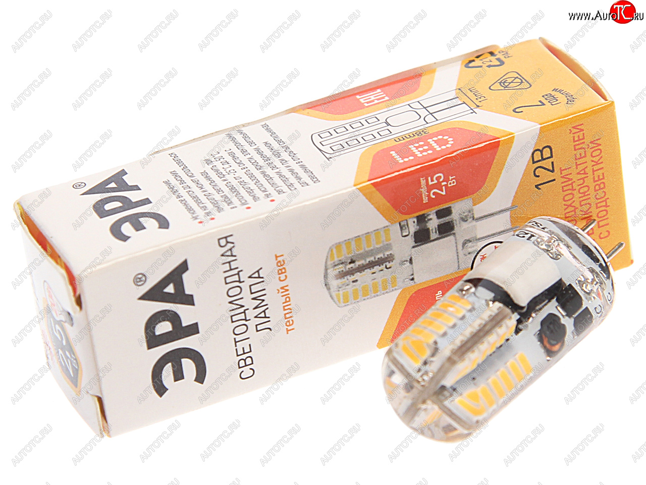 199 р. Лампа светодиодная G4 2.5W (20W) 12V теплый ЭРА ЭРА std led-jc-2,5w-12v-slc-827-g4  с доставкой в г. Кемерово