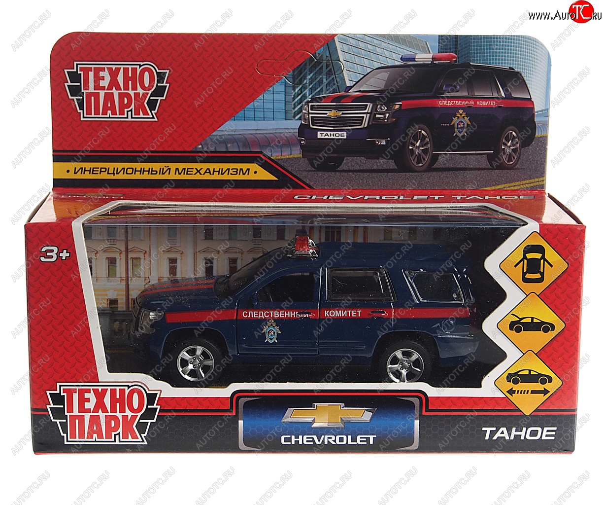 799 р. Модель автомобиля CHEVROLET Tahoe металлическая ТЕХНОПАРК ТЕХНОПАРК tahoe-12com-bu  с доставкой в г. Кемерово