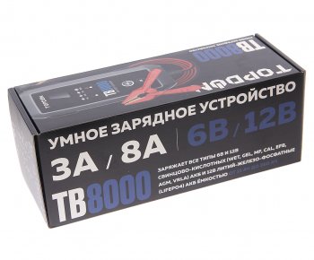 11 949 р. Устройство зарядное 6-12V 8А 260Ач (автомат) IP 65 TOPDON TOPDON tb8000  с доставкой в г. Кемерово. Увеличить фотографию 3