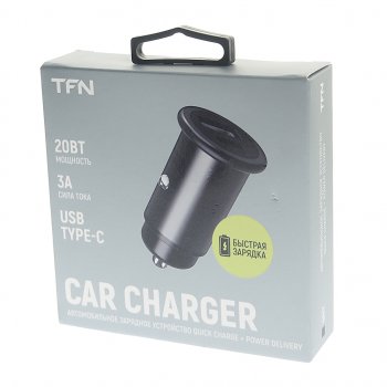 569 р. Устройство зарядное в прикуриватель 1USB + 1 Type C 12V TFN TFN tfn-ccrpd18w03  с доставкой в г. Кемерово. Увеличить фотографию 3
