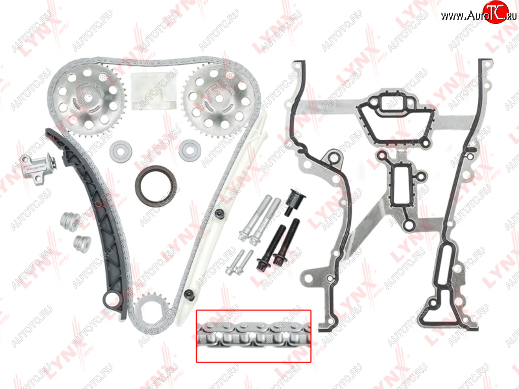 11 449 р. Комплект цепи ГРМ OPEL Astra H (1.4) (цепь+башмак+2 успок+натяж+3 звез+прокл кр ГРМ+сальник) LYNX LYNX tk0010  с доставкой в г. Кемерово