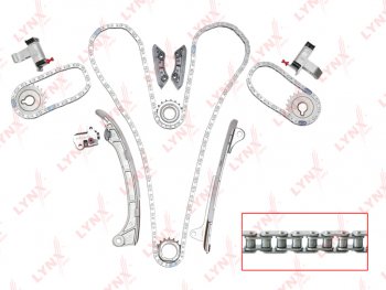 26 399 р. Комплект цепи ГРМ TOYOTA Land Cruiser Prado (02-) (4.0) (3 цепи+башмак+3 успок+3 натяж+4 звез) LYNX LYNX tk0043  с доставкой в г. Кемерово. Увеличить фотографию 1