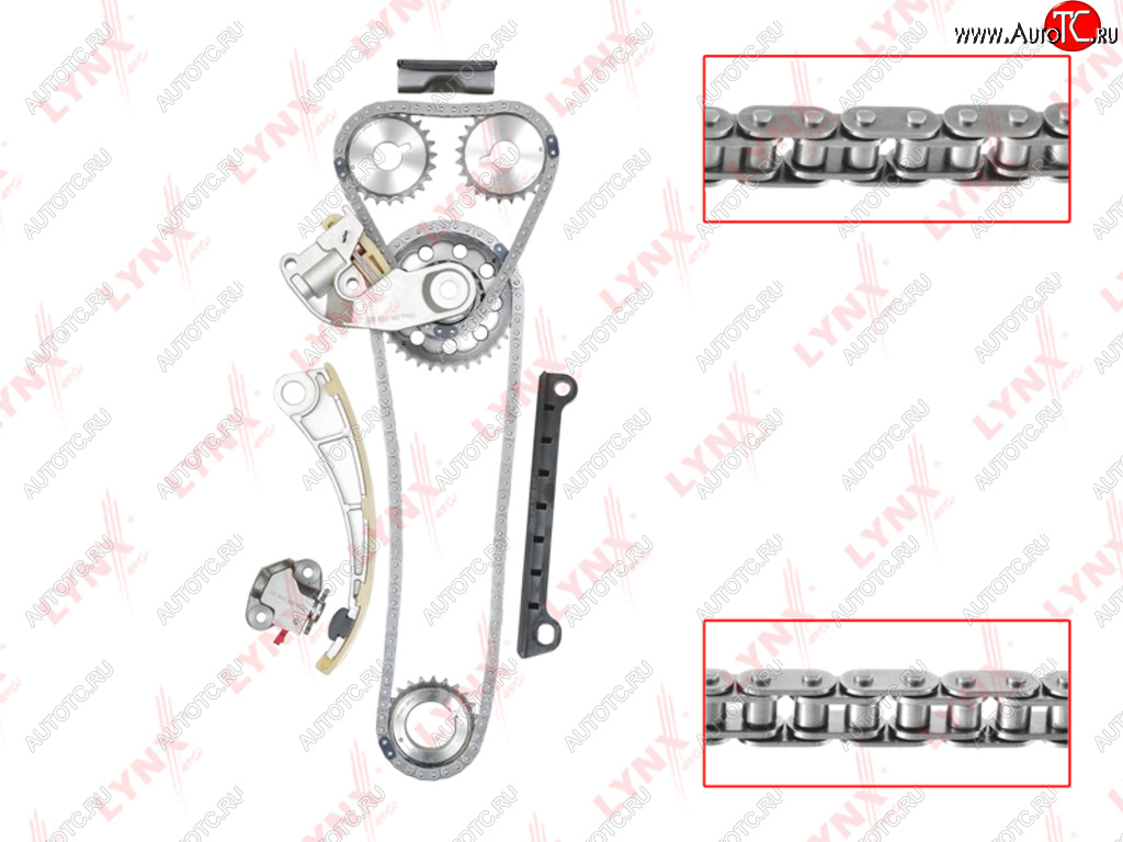14 749 р. Комплект цепи ГРМ SUZUKI Grand Vitara (98-) (2.0) (2 цепи+башмак нат+2 успок+2 натяж+4 звезды) LYNX LYNX tk0048  с доставкой в г. Кемерово