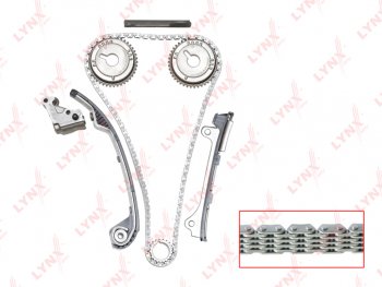 13 699 р. Комплект цепи ГРМ NISSAN Almera (00-) (1.8) (1 цепь+башмак натяж+2 успокоит+натяж+3 звезды) LYNX LYNX tk0052  с доставкой в г. Кемерово. Увеличить фотографию 1