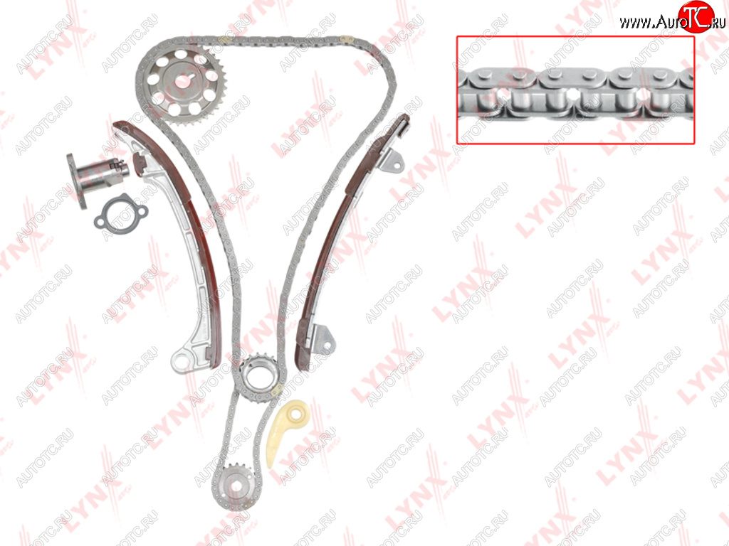 16 299 р. Комплект цепи ГРМ TOYOTA Avensis (2.02.4) (2 цепи+башмак натяж+2 успокоит+натяж+3 звезды) LYNX LYNX tk0059  с доставкой в г. Кемерово