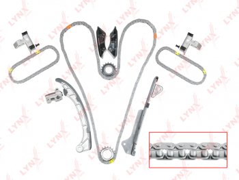 28 799 р. Комплект цепи ГРМ TOYOTA Camry (06-) (3.5) (3 цепи+башмак натяж+3 успокоит+3 натяж+2 звезды) LYNX LYNX tk0060  с доставкой в г. Кемерово. Увеличить фотографию 5