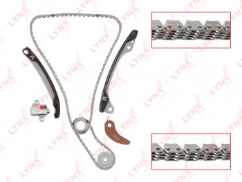 10 949 р. Комплект цепи ГРМ NISSAN Juke (1.6) (2 цепи+башмак натяж+успокоит+2 натяж+2 звезды) LYNX LYNX tk0154  с доставкой в г. Кемерово. Увеличить фотографию 1