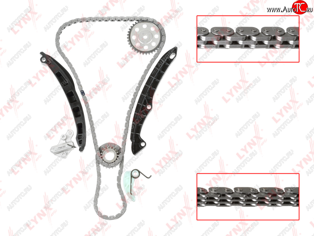 10 399 р. Комплект цепи ГРМ VW AUDI SKODA (1.4 TSI) (2 цепи+башмак натяж+успокоит+2 натяж+2 звезды) LYNX LYNX tk0158  с доставкой в г. Кемерово