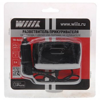 769 р. Разветвитель прикуривателя 2-х гнездовой 12V WIIIX WIIIX tr-04u2  с доставкой в г. Кемерово. Увеличить фотографию 1