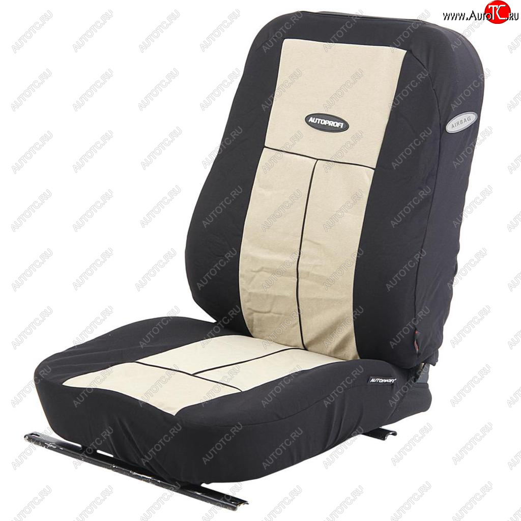 3 599 р. Универсальные чехлы сидений (майка, 9 предм., полиэстер/велюр (AIRBAG)) AUTOPROFI AUTOPROFI tt-902v bkl.be   (черные/с.бежевые)  с доставкой в г. Кемерово