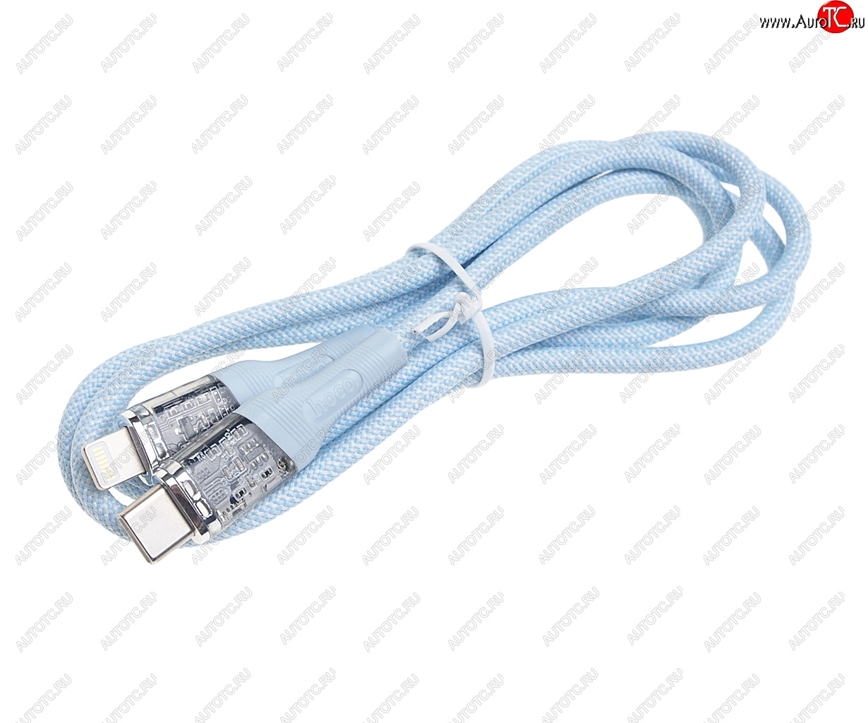 499 р. Кабель iPhone (5-)-USB Type C 1.2м HOCO HOCO u111 blue HOCO u111 blue  с доставкой в г. Кемерово