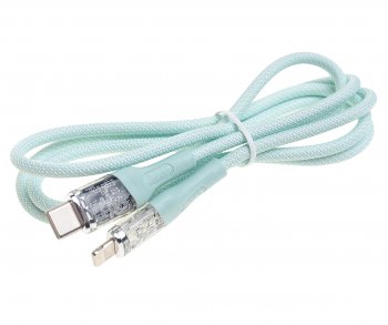 499 р. Кабель iPhone (5-)-USB Type C 1.2м HOCO HOCO u111 green  с доставкой в г. Кемерово. Увеличить фотографию 1
