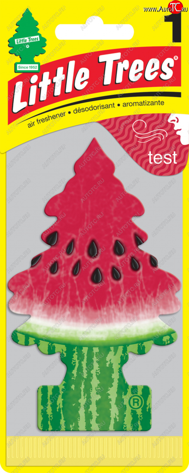 167 р. Ароматизатор подвесной пластина (арбуз) Елочка CAR FRESHNER CAR FRESHNER u1p-10320-russ  с доставкой в г. Кемерово