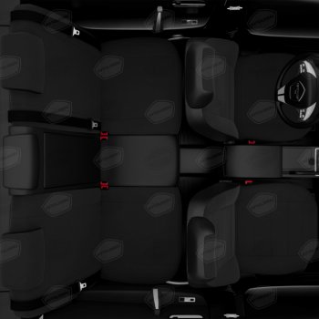 5 349 р. Авточехлы универсальные экокожа-жаккард черные комплект AVTOLIDER AVTOLIDER ujk31-0101  с доставкой в г. Кемерово. Увеличить фотографию 7