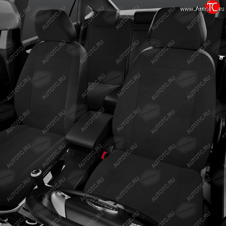 5 349 р. Авточехлы универсальные экокожа-жаккард черные комплект AVTOLIDER AVTOLIDER ujk31-0101  с доставкой в г. Кемерово