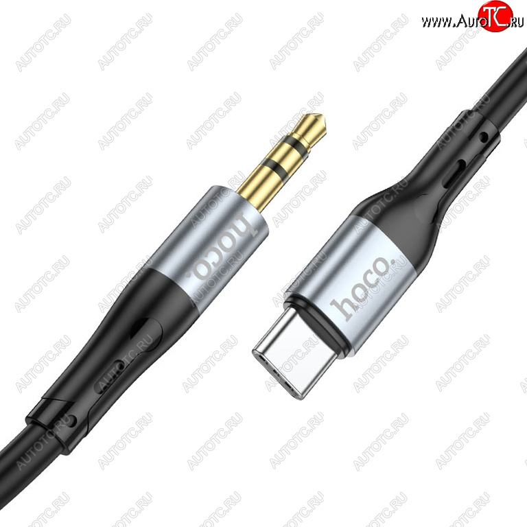 299 р. Кабель jack 3.5-USB Type C 1м черный HOCO HOCO upa22 black  с доставкой в г. Кемерово