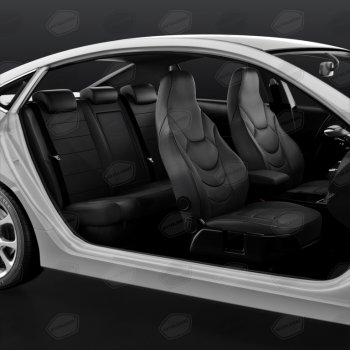 11 249 р. Универсальные чехлы сидений (майка,9 предм., экокожа) Recaro AVTOLIDER   (черный)  с доставкой в г. Кемерово. Увеличить фотографию 5
