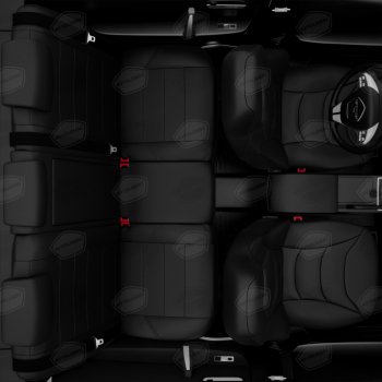 11 249 р. Универсальные чехлы сидений (майка,9 предм., экокожа) Recaro AVTOLIDER   (черный)  с доставкой в г. Кемерово. Увеличить фотографию 2