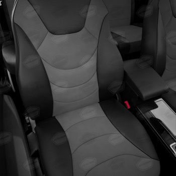 11 249 р. Универсальные чехлы сидений (майка, 8 предм., экокожа) Recaro AVTOLIDER   (черно-серые)  с доставкой в г. Кемерово. Увеличить фотографию 6
