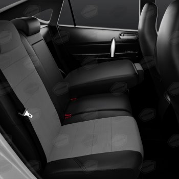 11 249 р. Универсальные чехлы сидений (майка, 8 предм., экокожа) Recaro AVTOLIDER   (черно-серые)  с доставкой в г. Кемерово. Увеличить фотографию 4
