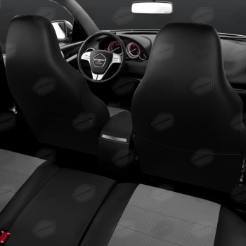 11 249 р. Универсальные чехлы сидений (майка, 8 предм., экокожа) Recaro AVTOLIDER   (черно-серые)  с доставкой в г. Кемерово. Увеличить фотографию 3