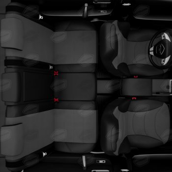 11 249 р. Универсальные чехлы сидений (майка, 8 предм., экокожа) Recaro AVTOLIDER   (черно-серые)  с доставкой в г. Кемерово. Увеличить фотографию 2