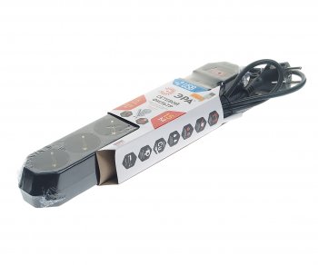 999 р. Фильтр сетевой 1.5м 10А 2200Вт 5 гнезд + 2 USB с заземлением черный ЭРА ЭРА usf-5es-1.5m-usb-b  с доставкой в г. Кемерово. Увеличить фотографию 1
