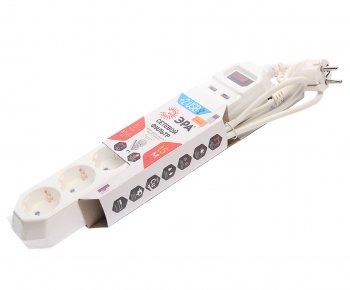 999 р. Фильтр сетевой 1.5м 10А 2200Вт 5 гнезд + 2 USB с заземлением белый ЭРА ЭРА usf-5es-1.5m-usb-w  с доставкой в г. Кемерово. Увеличить фотографию 1