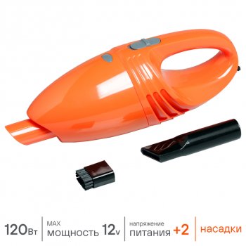 1 119 р. Пылесос автомобильный 12V 120W в прикуриватель (2 насадки) оранжевый AIRLINE AIRLINE vca-00  с доставкой в г. Кемерово. Увеличить фотографию 4