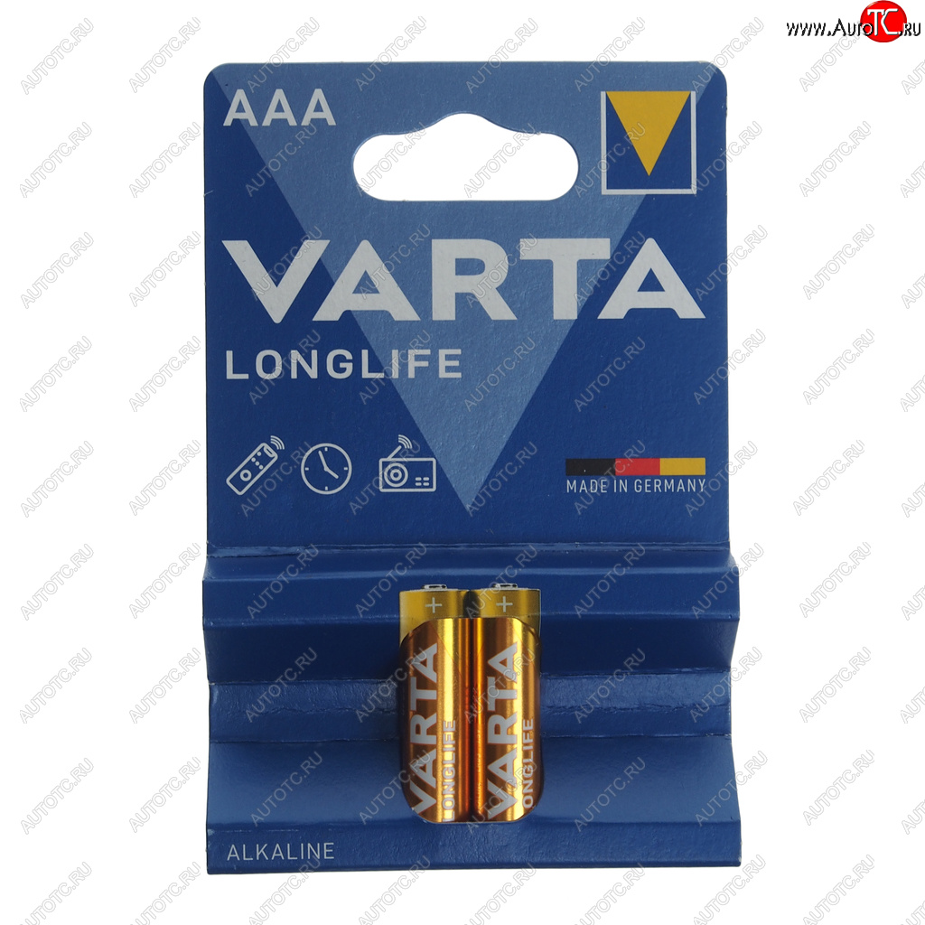 107 р. Батарейка AAA LR03 1.5V блистер 2шт. (цена за 1шт.) Alkaline Longlife VARTA VARTA vrt-lr03l(2)бл  с доставкой в г. Кемерово
