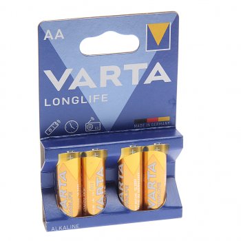 103 р. Батарейка AA LR6 1.5V блистер 4шт. (цена за 1шт.) Alkaline Longlife VARTA VARTA vrt-lr6l(4)бл  с доставкой в г. Кемерово. Увеличить фотографию 3